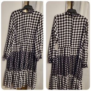 Eloquii Black & White Tiered Dress
